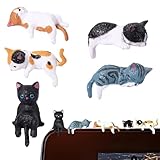 Katzenfiguren – Cartoon-Harz-Heimdekoration, 5-teiliges Kätzchen-Figuren-Set, Niedliche Mini-Tier-Schreibtisch-Ornamente | Dekoratives Sammeldisplay Für Und Tischplatte | Wohnzimmer Schlafzimmer
