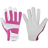 WESTWOOD FOX Gartenhandschuhe aus Leder,robuste Arbeitshandschuhe für Damen und Herren, Gartenwerkzeuge, Mechaniker, atmungsaktiv, Gärtner, rutschfeste Rigger-Handschuhe (rose, M)
