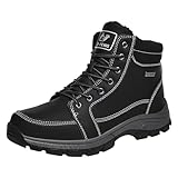 Herren High-Top Sneaker,MäNner Wanderschuhe,Warm GefüTtert Winterschuhe,OrthopäDische Schuhe,Wasserdichte Outdoorschuhe,Bequeme Trekkingschuhe,Rutschfeste Schneestiefel,Winterstiefel