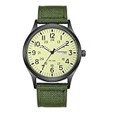 Oidea Taktische Militär-Armbanduhr für Herren, sportliches Nylonband, 12/24 Stunden, einfaches Ablesen, Datum, Tag, analog, Quarz-Armbanduhr für Herren, leuchtend, Outdoor, Armee, Feld, legere