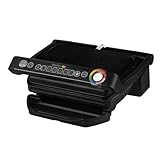 Tefal OptiGrill Kontaktgrill, 6 automatische Programme, Garstufenanzeige, passt Temperatur und Grillzyklus ans Grillgut an, abnehmbare Platten, manueller Modus, Elektrogrill, schwarz, GC705816