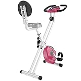 HOMCOM Heimtrainer Fahrradtrainer mit 8 stufig einstellbarem Magnetwiderstand höhenverstellbar Stahl Rosa+Weiß 43 x 97 x 109 cm