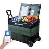 AAOBOSI Kompressor Kühlbox 50L, Kühlbox Auto Dual Zone -20°C bis 20°C, Robuste Kühlbox 12/24V 230v für Autos, Lastwagen, Boote, Wohnmobile, Camping und Angeln