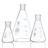 Glaskolben für das Labor, Standardkaliber-Glas-Erlenmeyerkolben Schliff Labor Dreieckflasche(2000ml Caliber 24mm)