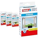 TESA Insect Stop STANDARD Fliegengitter für Fenster im 3er Pack & Insect Stop STANDARD Fliegengitter für Fenster