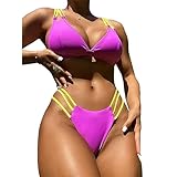 HUANGGG 2-teiliges Damen-Badeanzug-Set, Push-up-BH-Set, 2-teilig, Bademode, Badeanzug, Strandmode, Schnürschuh