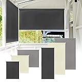 UISEBRT Außenrollo Senkrechtmarkise Rollo Beschattung Balkonrollo Außen Sonnenschutzrollo Balkonrollo UV Schutz (140 * 140cm, Grau)