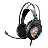 Glowster RGB-Stereo-Gaming-Headset mit Surround-Sound, verstellbarem Mikrofon und ergonomischem Design für Spiele und Online-Kommunikation.