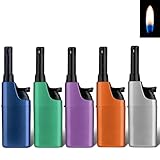 5X Stabfeuerzeug 10,5cm Candle Light Kerzenanzünder Softflamme Gas Feuerzeug BBQ Anzünder wiederbefüllbar Flammenstärke regulierbar (Metallic Colours)