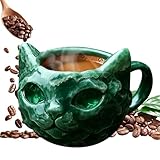 Nuyhadds Mineral Kristall Tassen Für Kaffee - Katzenförmiger Trinkbecher,Trinkbecher Mit Griff - Für Saft Bier Milch Speisezimmer Küche Büroraum Lehrkräfte Studierende Geburtstag Feiertag