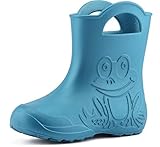 Ladeheid EVA Kinder Jungen Mädchen Gummistiefel Regenschuhe LA-CA-01 (Metallisches Blau, 24/25 EU)