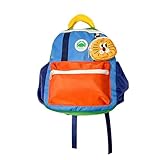 Generisch 2026 Vorschulrucksack fr Jungen Mädchen, Kleiner Kinderrucksack 3- bis 6-Jährige, mit Tiermuster (Blue, M)