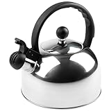 KARL HAUSMANN Wasserkessel Induktion - 2L - Silber Teekessel mit Automatischer Pfiff - Edelstahl Wasserkocher für Induktionsherd, Gasherd und Elektroherd - Pfeifkessel - Teekanne
