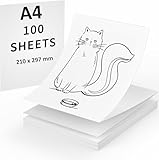 Tiusixsy (100 Blatt) A4 Faltbares Thermopapier, Schnelltrocknendes Thermopapier A4, BPA-frei, kompatibel mit den meisten A4 Thermodruckern, für Datei, Fotodruck, Notizen, Etiketten