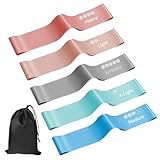 HENGBIRD FitnessbäNder 5er Set, 5 Stärken Fitness Bänder mit Tragebeutel und übungsanleitung, Resistance Bands Gymnastikband Elastisch Booty Band, WiderstandsbäNder für Yoga, Pilates, Cardio