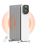 Midea NY2311-24UR Ölradiator, Mobile Elektroheizung 11 Rippen mit Fernbedienung und LED Touchscreen，Radiatoren Elektrisch Heizung mit Thermostat, 4 Modus, Überhitzungs-Kippschutz, Leise, 2300W