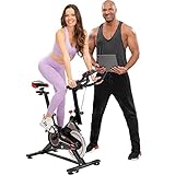 Miweba Sports Profi Indoor Cycling Bike MS100 | 10 Kg Schwungmasse - Traglast 100.0 Kg - Fitness Heimtrainer Fahrrad - Pulsmessung - Stufenfreie Widerstandsverstellung - Speedbike - Ergometer