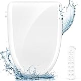 Smart Bidet Beheizter Toilettensitz mit Düse, Japanische Toilette Sitz mit Warmwasser & Trockner, Selbstreinigende Düse aus Volledelstahl, Nachtlicht, Einstellbarer Wasserdruck, Leicht zu reinigen
