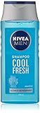 NIVEA MEN Cool Fresh Shampoo, 250 ml, tägliches Shampoo für Männer, kühlende und erfrischende Haarpflege, Menthol-Shampoo, geeignet für normales bis fettiges Haar