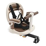 Vorneliegender Fahrradsitz für Kinder, mit 360° Drehbarem Sitz und Schutzleiste, Kinderfahrradsitz mit Verstellbaren Armlehnen und Fußstützen, Max. Tragfähigkeit 40 kg, für Kinder 6 Monate - 8 Jahre