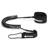 Goosehill SUP Leash, Bequeme und sichere 6mm Sicherheit Fußschlaufe Surfboard Leine, Premium 10ft Coiled Surfboard Leash für Longboards, aufblasbares Stand up Paddling Borad, Kajak