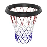 1/2 Stück Basketballnetz-Ersatz, Basketball-Standard-Felge, Rückwand-Zubehör, Rückwand-Zubehör, Allwetterkorb, Ballnetz, Basketballnetz für Reifen, 52,1 x 52,1 x 5,8 cm