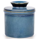 Jersinwei - Französische Butterdose, Keramik, Blau, Rund, Butterdose für die Küche