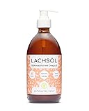 Lachsöl für Hunde und Katzen mit Omega 3 & 6 I 500ml norwegisches, natürliches Lachs-Öl aus Atlantik-Meer-Lachs I Ergänzungsmittel für Hunde