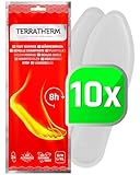 TerraTherm Sohlenwärmer- 10 Paar M, Wärmesohlen für Schuhe Aller Art, Schuhwärmer Einlagen, 100% natürliche Wärme, Wärmeeinlagen für Schuhe, Fußwärmer Sohlen für 8h warme Füße