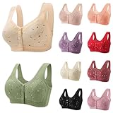 1/3 PCS Damen Daisy BH mit Vorderverschluss aus Baumwolle, Soft BH mit Druckknopf Vorne ohne Bügel Gepolstert Daisy Bras für Older Women,Senioren Komfortabler Nahtloser Bequemer BH Comfy Bra