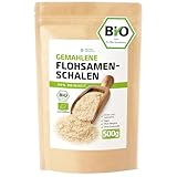 D&O Nature Products Flohsamenschalen Gemahlen Bio 500g, 99% Reinheit in Deutschland kontrolliert und abgefüllt, Vegan Glutenfrei Ballaststoffreich Low Carb, Flohsamen Pulver