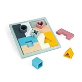 Bigjigs Toys - Mosaik-Puzzle-2-in-1-Holzrätsel und Formpassungsspiel, Babykind-Puzzle, nachhaltige Holzstücke mit 100% Silikonformen, Montessori-Spielzeug, Geschenke für 1 2 3 Jahre alt