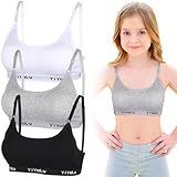 3 Stück Teenager Mädchen Bh Bralette Bh Kinder Mädchen Sport Bh Teenager Bustier Unterwäsche Sport Bustier Mädche mit Abnehmbarer Polsterung Verstellbaren SchulterriemenFür Kinder Von 10-16 Jahren