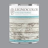 Lignocolor Kreidefarbe Lack Landhaus Stil Vintage Look Chalky 1kg (Moon Grey)