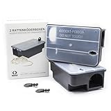 Köder-Discount Rattenfalle für Giftköder (Köder Nicht enthalten) – 2 Abschließbare Rattenköderboxen mit Klarem Deckel & Doppelteingang – Manipulationssichere Köderbox Ratten (22 x 14 x 7.9 cm)