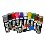SÜDOR Sprayfarben-Set 12 Farben je 200 ml. Schnelltrocknende Sprühfarben für Holz, Stein, Wand, Metall, Glas. Ideal für Reparaturen, Graffiti usw. Glänzend, Spraydose, Hochglanz, Sprühlack