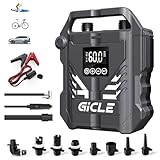 GICLE 60PSI Paddle Board Pumpe Elektrische SUP Pumpe, zweistufiges schnelles Aufpumpen mit DC 12V Autostecker für Paddleboard, Reifen, Boot, Zelt (Verbessertes Modell)