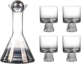 Dekanter, Whisky-Dekanter, Wein-Dekanter, Wein-Dekanter-Set, Stopfen und 4 kreative Gläser im Lieferumfang enthalten, Smokey Sparkling Decanter