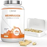 Weihrauch Extrakt, 365 Kapseln, 940 mg Tagesportion, 6 Monatsvorrat, inklusive Pillenbox, 85% Boswellia-Säure, 100% Indisches Boswellia Serrata, Vegan, Premium Qualität, Laborgeprüft!