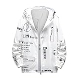 Generisch Outdoor Jacken Für Herren Laufjacke Herren Atmungsaktiv Jogging Laufjacke Baseball Jacke Outdoorjacke Joggen wasserdichte Baseball Kleidung Blitzangebote des Tages 2#weiß XL