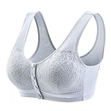 Sport-BHs für Damen, BHs mit Frontverschluss, Push-Up-BH, ohne Bügel, Übergröße, Bracieres, atmungsaktiv, bequem, weiche BHs, Alltags-BH, Unterwäsche, 003 x Silber, XXL