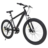 WINZING Folding Fahrrad 26 Zoll Mountainbike Fahrrad, Scheibenbremse 21 Gang-Schaltung Mountainbike Höhenverstellbar Fahrrad, Folding Fahrrad für Jungen, Mädchen (Schwarz)