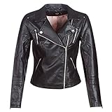 ONLY Damen onlGEMMA Faux Leather Biker OTW NOOS Jacke, Schwarz Black, Small (Herstellergröße: 36)