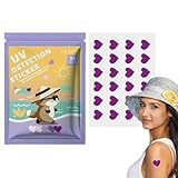 UV-Erkennungsaufkleber für Sonnenschutzmittel, Erinnerung an Sonnenschutzpflaster, 24 Count SPF Sensing UV-Aufkleber, 5er-Pack Sonnenschutz-Erinnerungsaufkleber, Sonnenpflaster zur Vorbeugung von Sonn