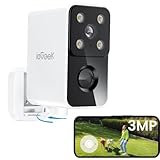 ieGeek 180° Überwachungskamera Aussen Akku, Kabellos Überwachungskamera Innen mit PIR-Bewegungserkennung, Farbige Nachtsicht, Zwei-Wege-Audio, 2.4GHz WLAN, Alexa, IP65