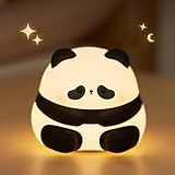 AmmToo Nachtlicht Kinder Panda Nachtlampe -Panda Lampe Dimmbar Timer, Touch-Steuerung Silikon Nachtlicht Baby, USB-Aufladbar Niedliche Panda Lampe, Nachtlicht Mädchen Kinderzimmer Deko