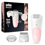 Braun Silk-épil 5 Epilierer Damen für Haarentfernung / Haarentferner, Aufsätze für Rasierer, Trimmer und Massage für Körper, Tasche, 5-620, flamingo