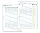 PICTALOO Skat Block DIN A5, gut lesbar und übersichtlich gestaltet, moderner Spielblock groß, auch für Senioren geeignet, Kartenspiel Skat Blöcke (2X Bierlachs 4er)