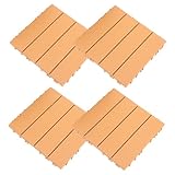 EXCEART 4Stücke Kunststoff Terrassenfliesen Für Außenbereiche Und Ineinandergreifend Für Garten Terrasse Und Einfache Installation