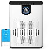 Luftreiniger für Allergiker, Wohnung und Raucherzimmer, mit 2 × HEPA 14-Filtern gegen Tierhaare, Schimmel, Staub, Pollen & Gerüche, CADR 350 m³/h für 120 ㎡, App-Steuerung, Timer, leise 22 dB